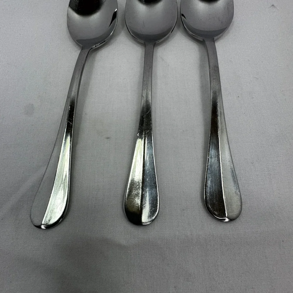 Cuisinart 18/10 Stainless Annapolis Teaspoons (3) Glossy Teardrop Handle 6.25